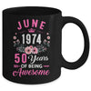 Since 1974 50 Years Old June 50th Birthday Women Mug | teecentury