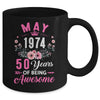 Since 1974 50 Years Old May 50th Birthday Women Mug | teecentury