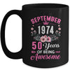 Since 1974 50 Years Old September 50th Birthday Women Mug | teecentury