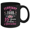 Since 1989 35 Years Old February 35th Birthday Women Mug | teecentury