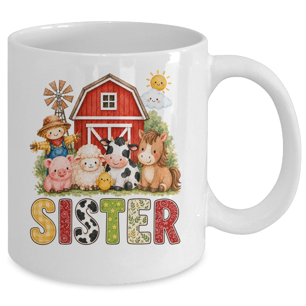 Sister Farm Cow 1St Birthday Girl Boy Matching Family Mug | teecentury