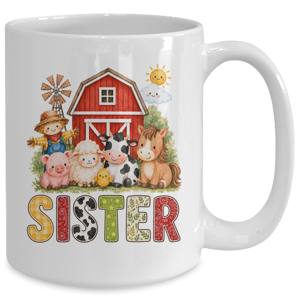 Sister Farm Cow 1St Birthday Girl Boy Matching Family Mug | teecentury