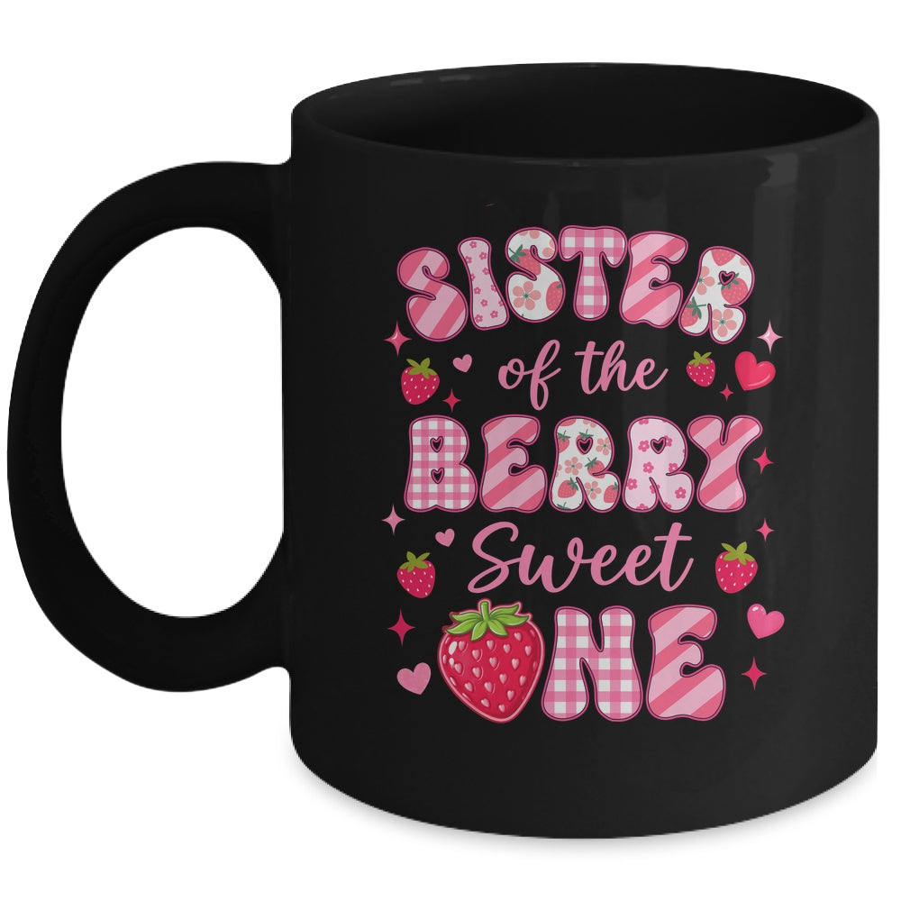 Sister Of The Berry Sweet One Strawberry First Birthday Mug | teecentury