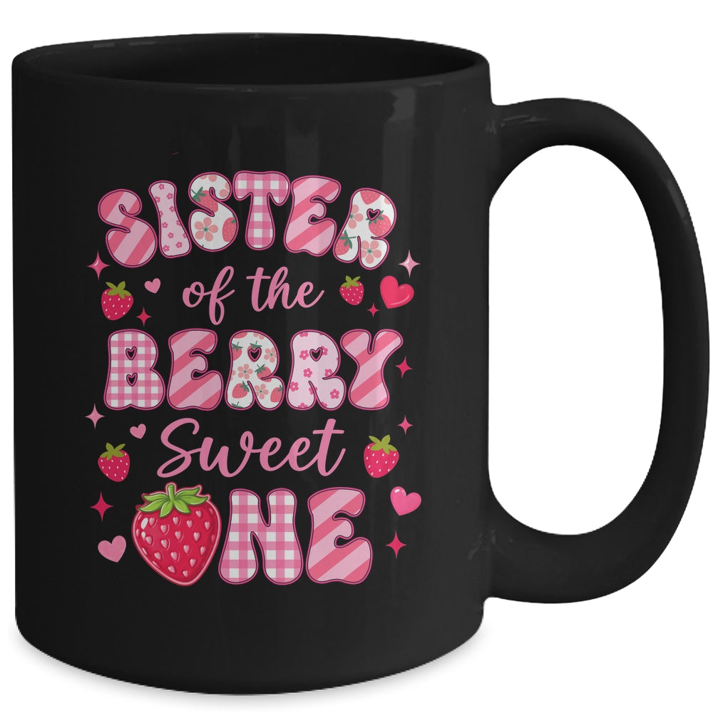 Sister Of The Berry Sweet One Strawberry First Birthday Mug | teecentury