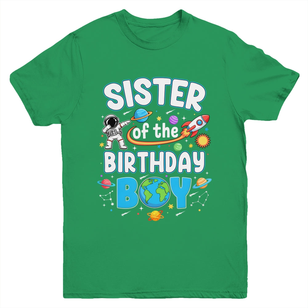 Sister Of The Birthday Boy Astronaut Family Space Planets Youth Shirt | teecentury