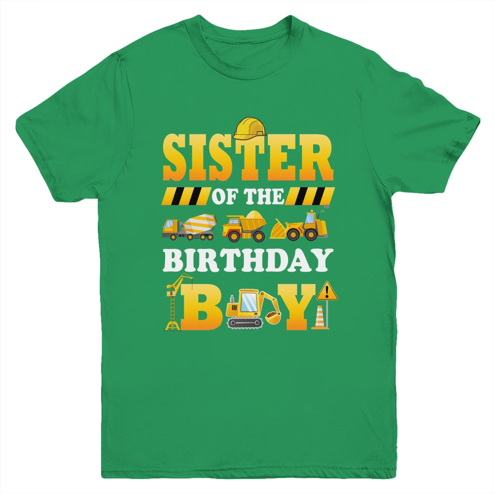 Sister Of The Birthday Boy Construction Matching Family Youth Shirt | teecentury
