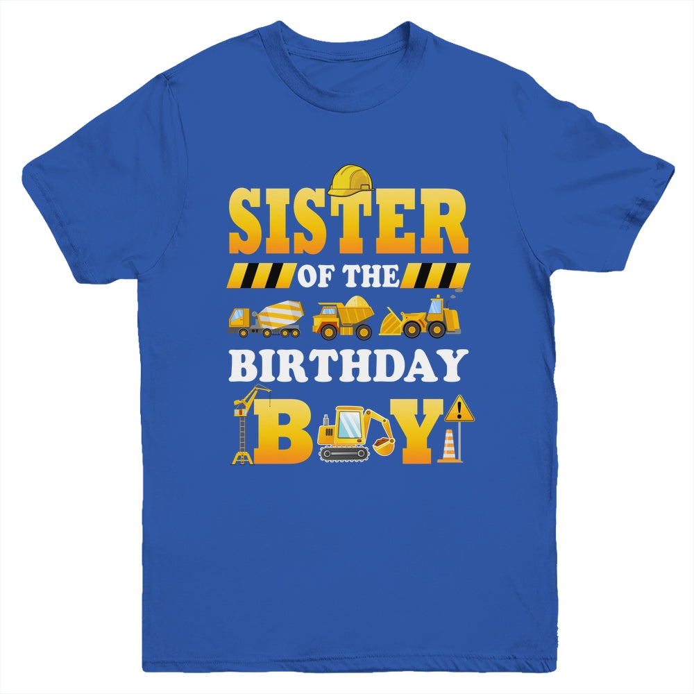 Sister Of The Birthday Boy Construction Matching Family Youth Shirt | teecentury