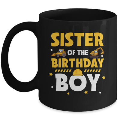 Sister Of The Birthday Boy Construction Worker Family Party Mug | teecentury