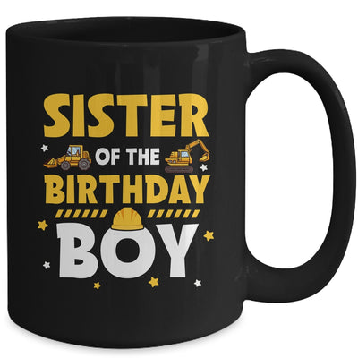 Sister Of The Birthday Boy Construction Worker Family Party Mug | teecentury