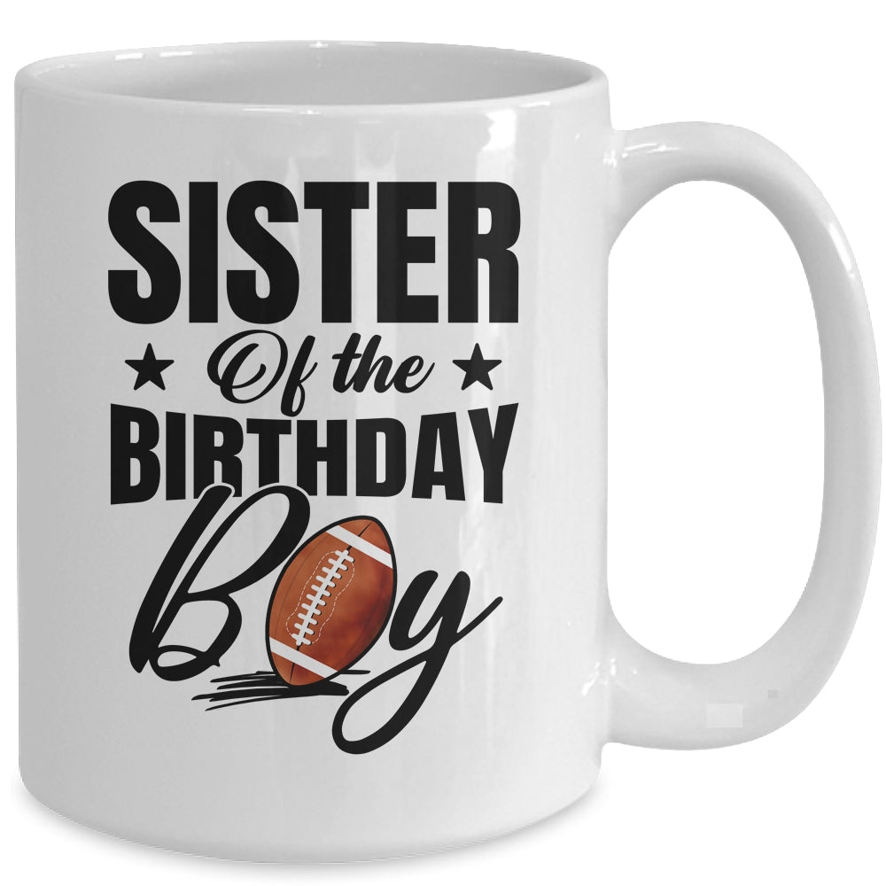 Sister Of The Birthday Boy Football 1st Birthday Party Mug | teecentury