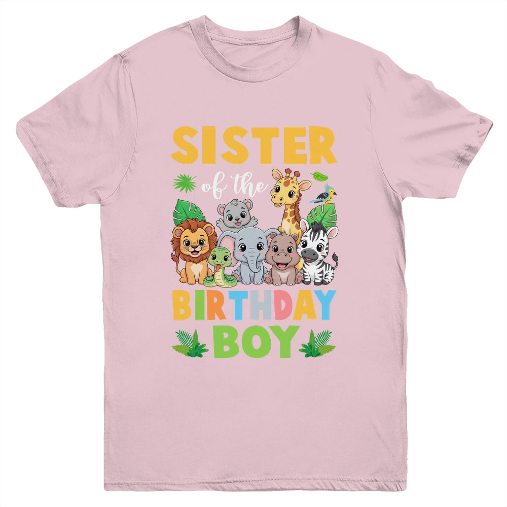 Sister Of The Birthday Boy Kids Safari Jungle Animal Youth Shirt | teecentury