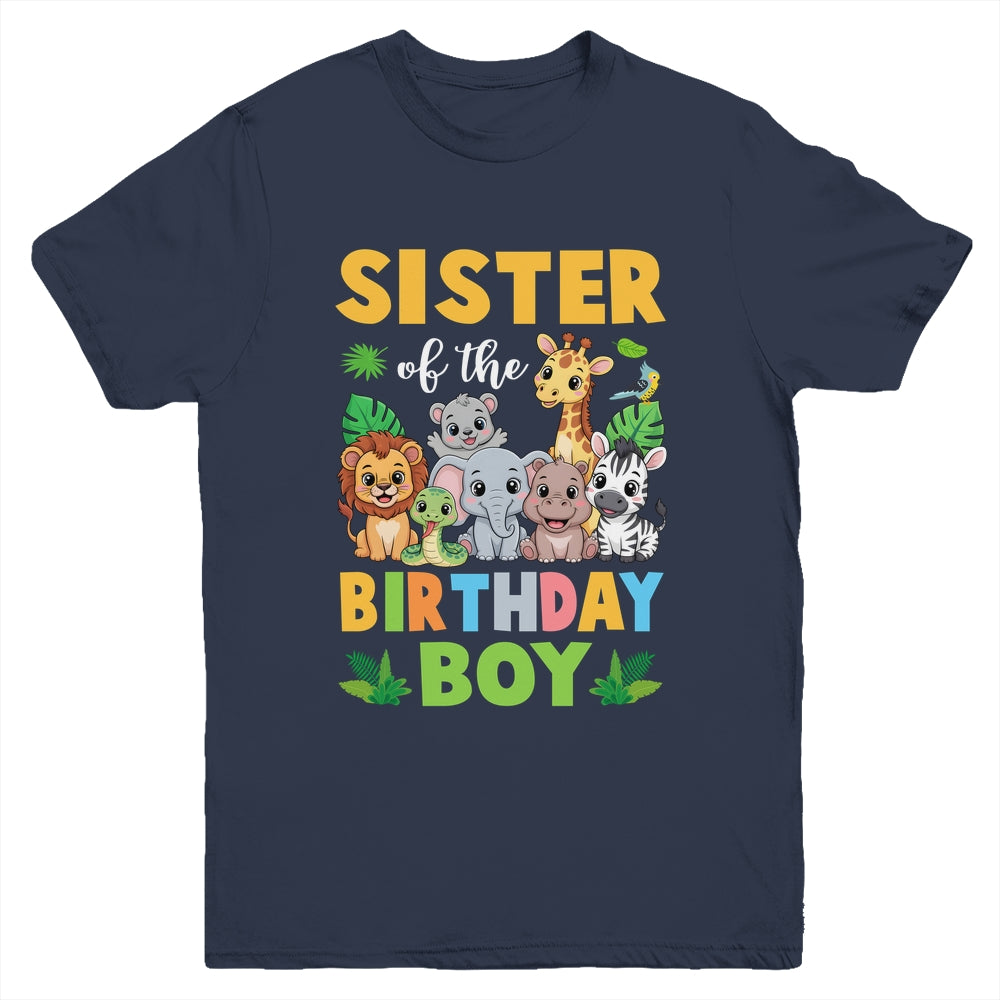 Sister Of The Birthday Boy Kids Safari Jungle Animal Youth Shirt | teecentury