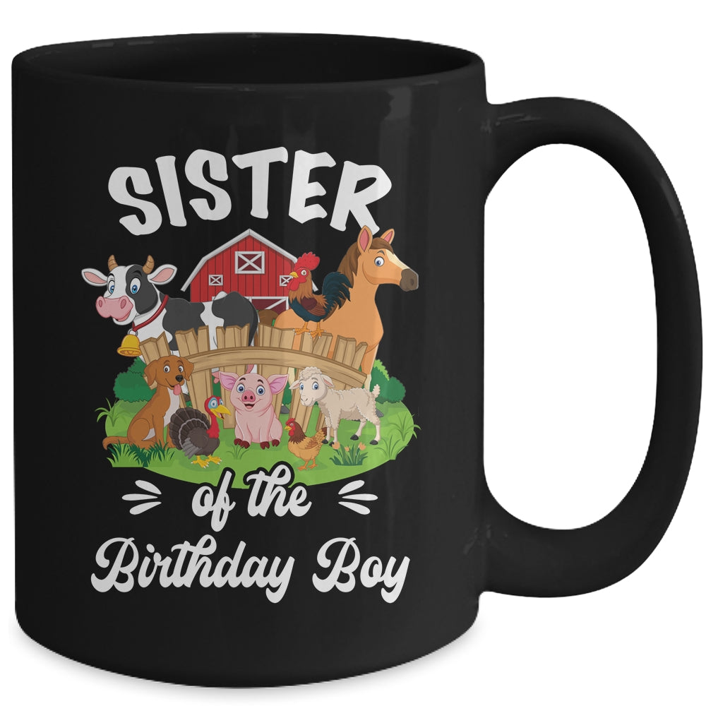 Sister Of The Birthday Boy Party Cow Farm 1st Birthday Party Mug | teecentury