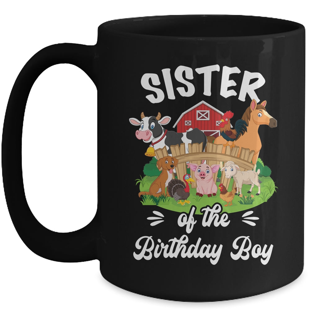 Sister Of The Birthday Boy Party Cow Farm 1st Birthday Party Mug | teecentury