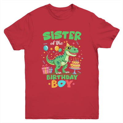 Sister Of The Birthday Boy T Rex Dinosaur Family Party Youth Shirt | teecentury