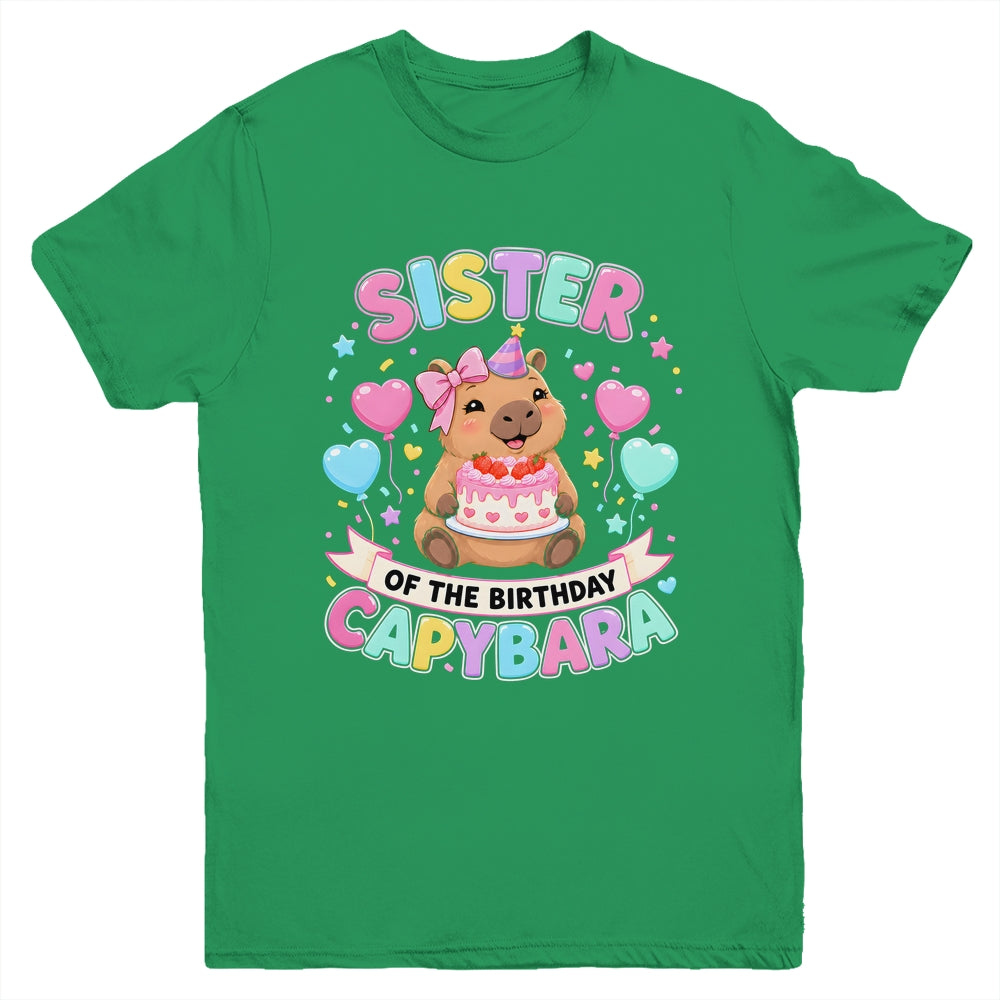 Sister Of The Birthday Capybara Birthday Girl Family Youth Shirt | teecentury
