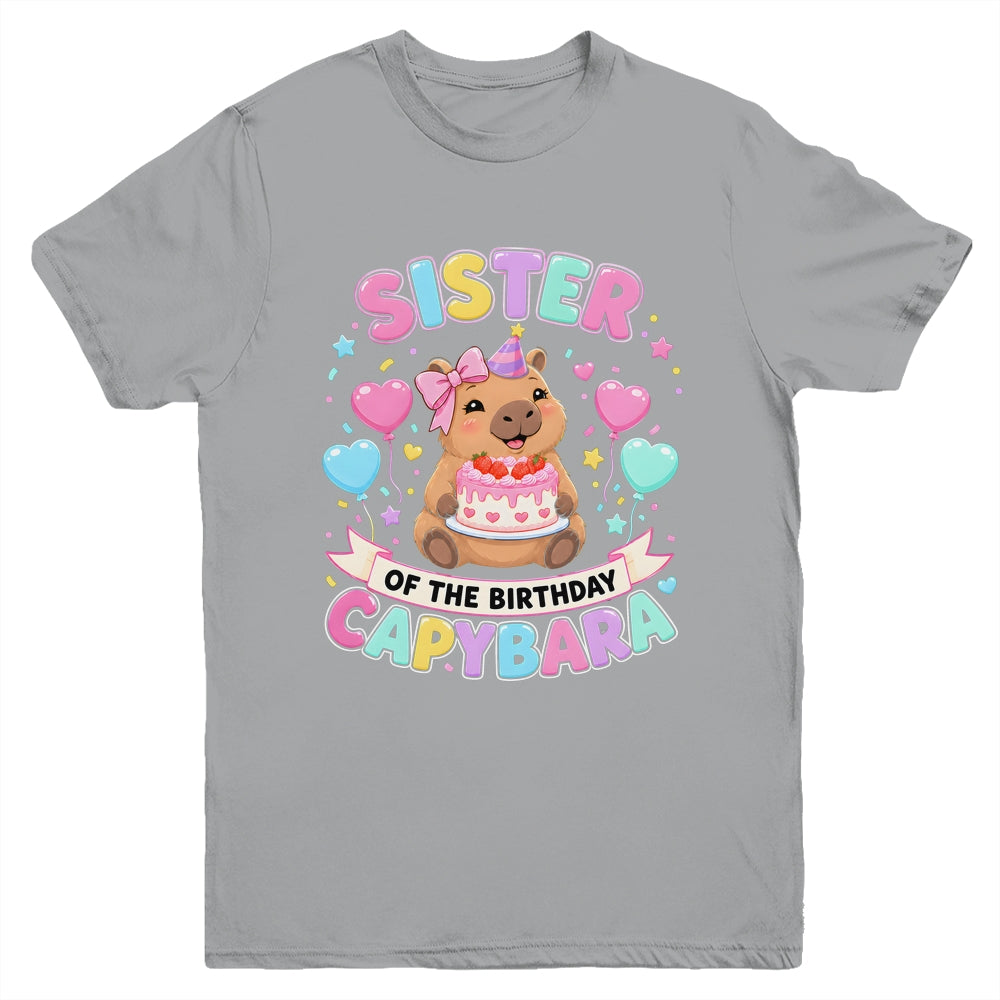 Sister Of The Birthday Capybara Birthday Girl Family Youth Shirt | teecentury