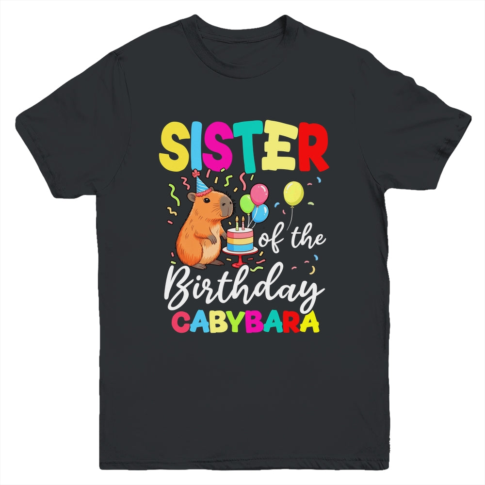Sister Of The Birthday Capybara Girl Bday Party Family Youth Shirt | teecentury