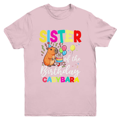 Sister Of The Birthday Capybara Girl Bday Party Family Youth Shirt | teecentury