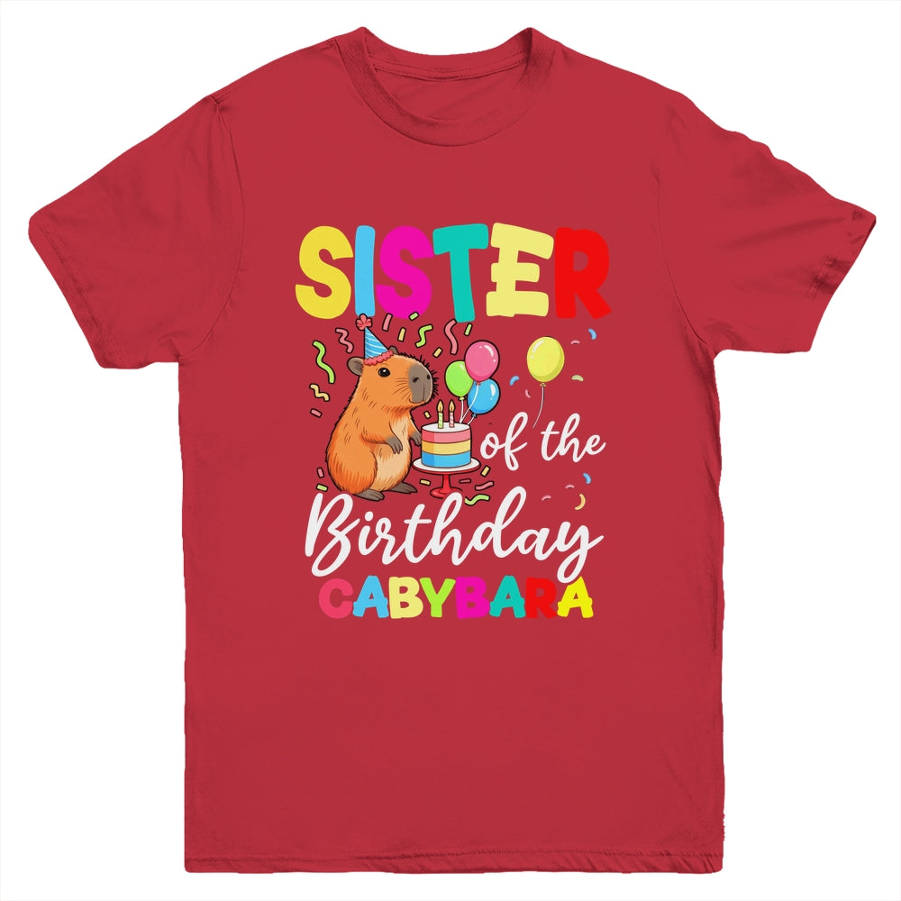 Sister Of The Birthday Capybara Girl Bday Party Family Youth Shirt | teecentury