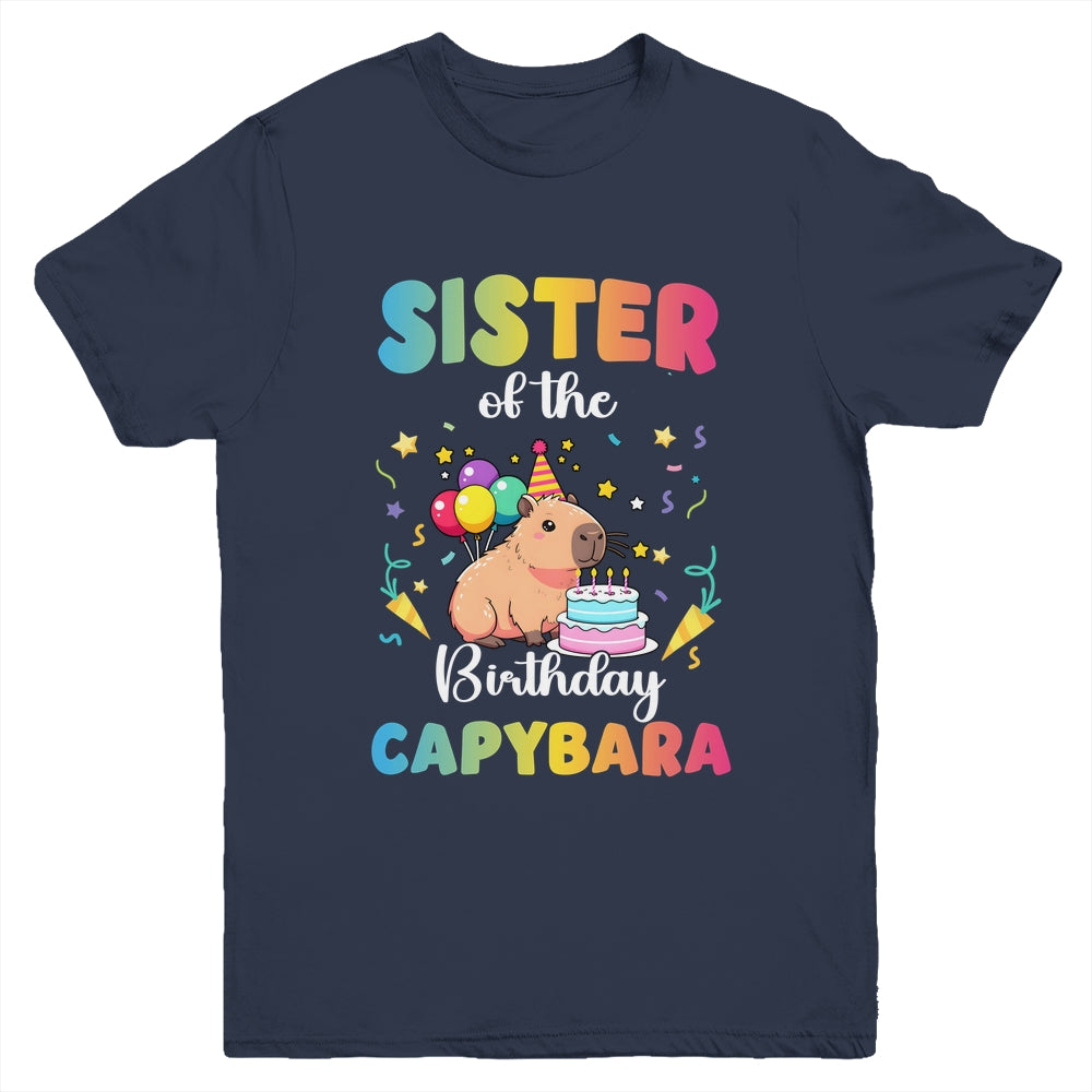 Sister Of The Birthday Girl Capybara Bday Party Family Youth Shirt | teecentury