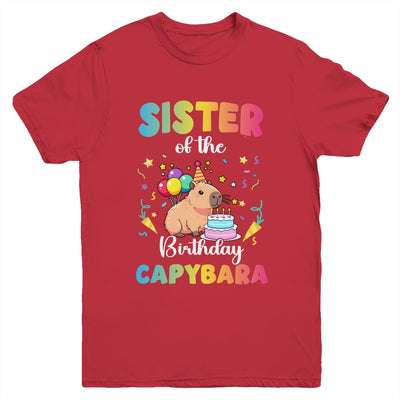Sister Of The Birthday Girl Capybara Bday Party Family Youth Shirt | teecentury