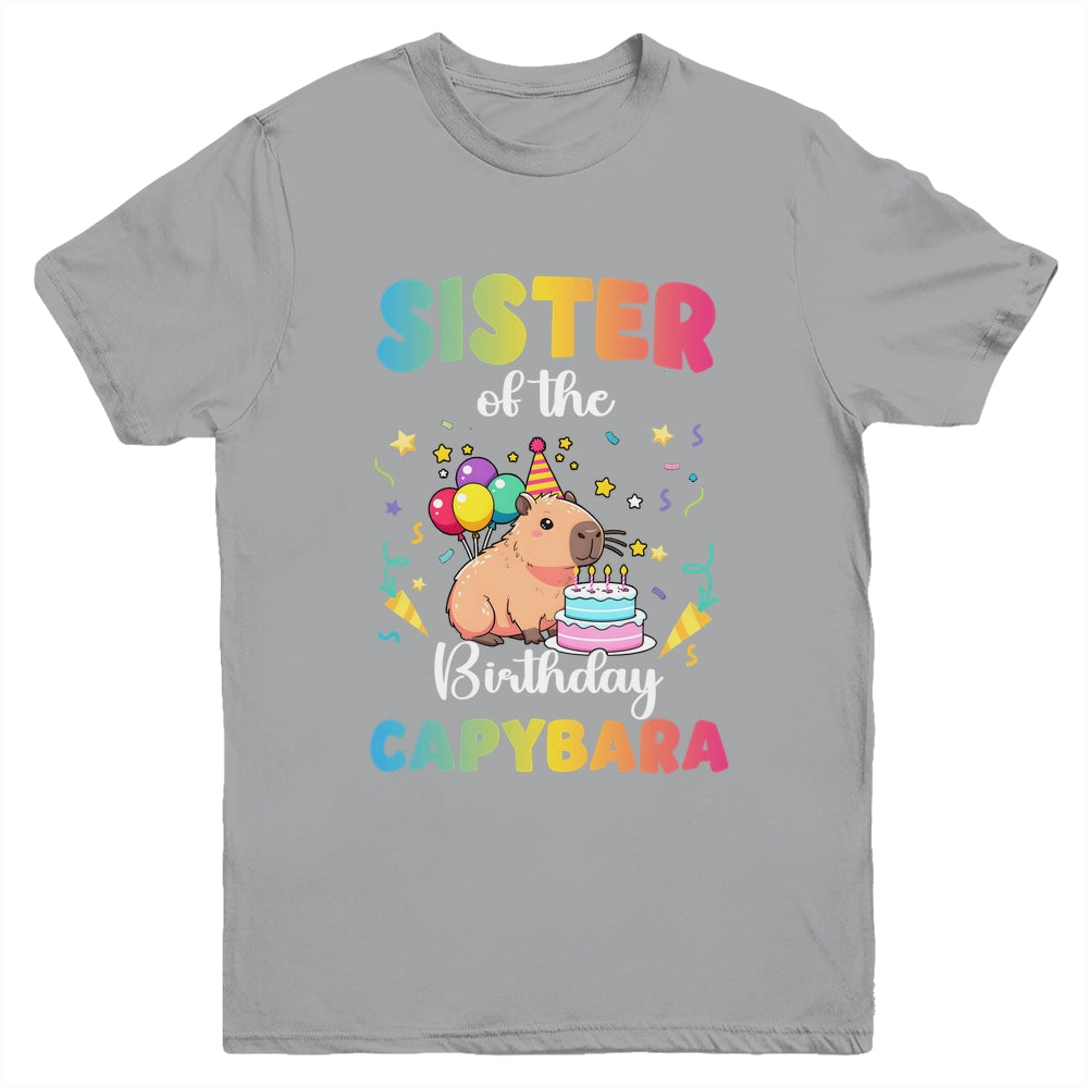 Sister Of The Birthday Girl Capybara Bday Party Family Youth Shirt | teecentury