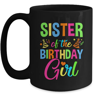 Sister Of The Birthday Girl Glows Retro 80's Party Family Mug | teecentury