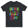 Sister Of The Birthday Girl Glows Retro 80's Party Family Youth Shirt | teecentury