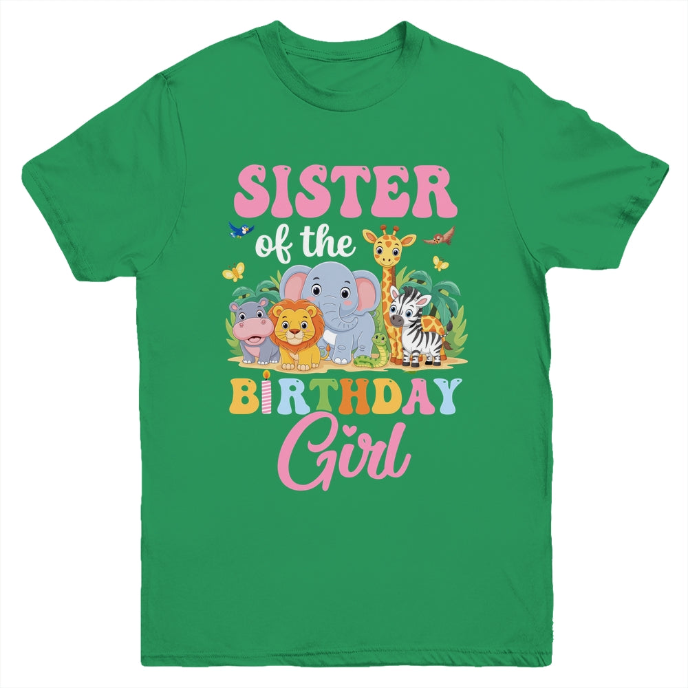 Sister Of The Birthday Girl Kids Safari Jungle Animal Youth Shirt | teecentury