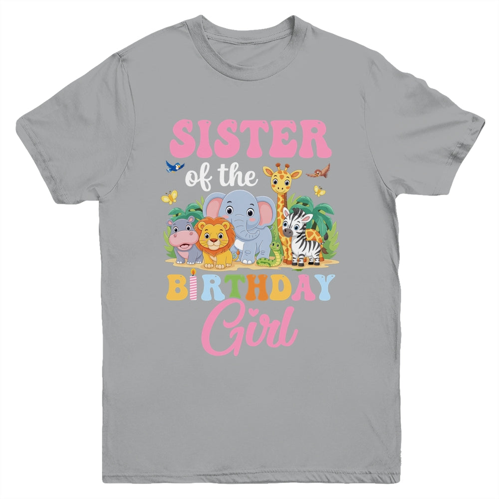 Sister Of The Birthday Girl Kids Safari Jungle Animal Youth Shirt | teecentury