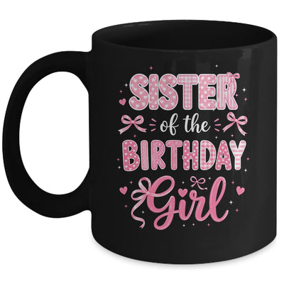 Sister Of The Birthday Girl Matching Pink Coquette Bow Mug | teecentury