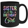 Sister Of The Birthday Girl Tie Dye 1st Birthday Girl Family Mug | teecentury