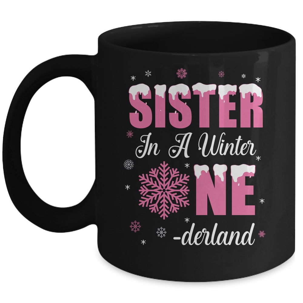Sister Of The Birthday Girl Winter Onederland 1st Birthday Mug | teecentury