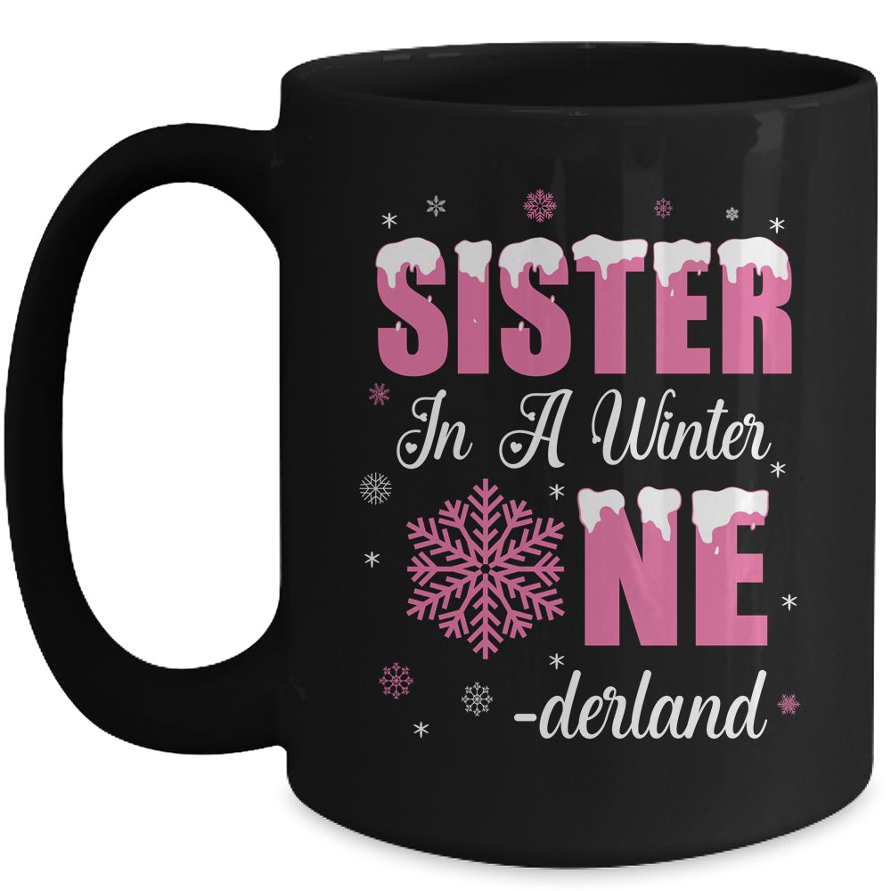 Sister Of The Birthday Girl Winter Onederland 1st Birthday Mug | teecentury