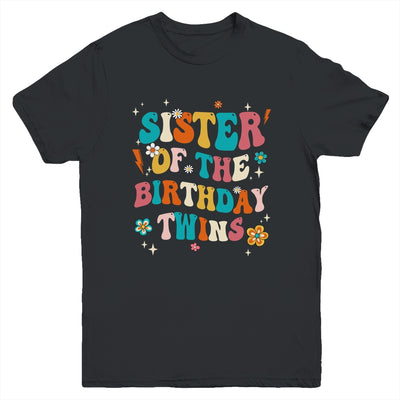 Sister Of The Birthday Twins Boys Girls Party Retro Bday Youth Shirt | teecentury
