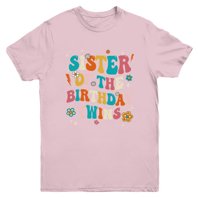 Sister Of The Birthday Twins Boys Girls Party Retro Bday Youth Shirt | teecentury