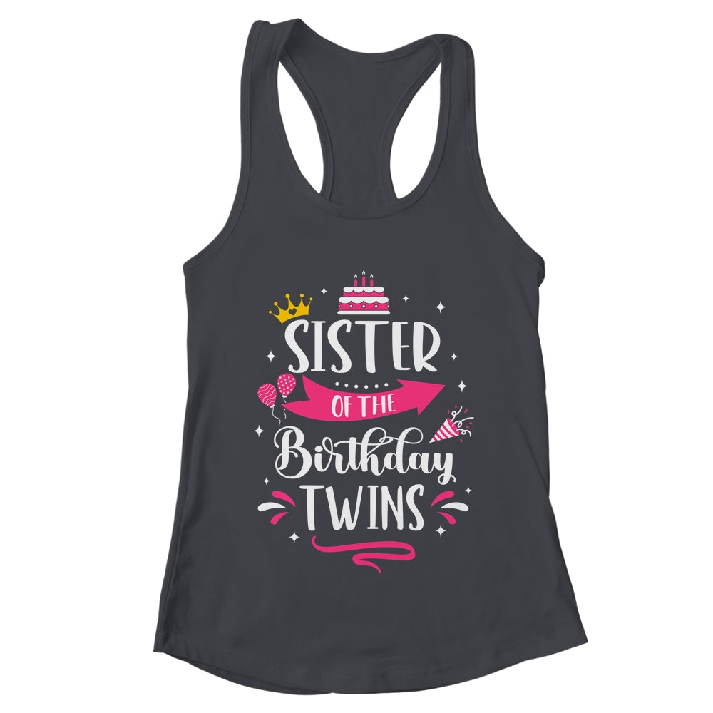 Sister Of The Birthday Twins Celebrate Twin Birthday Cute Shirt & Tank Top | teecentury