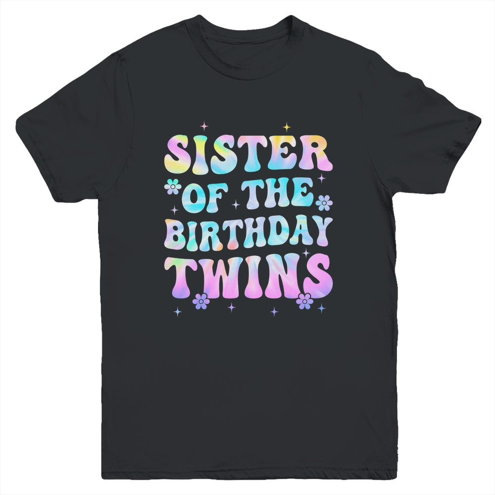 Sister Of The Birthday Twins Girls Kids Party Retro Bday Youth Shirt | teecentury