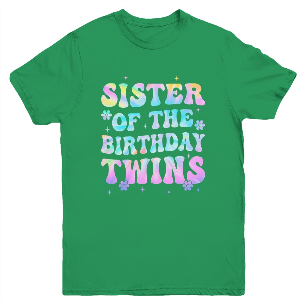 Sister Of The Birthday Twins Girls Kids Party Retro Bday Youth Shirt | teecentury