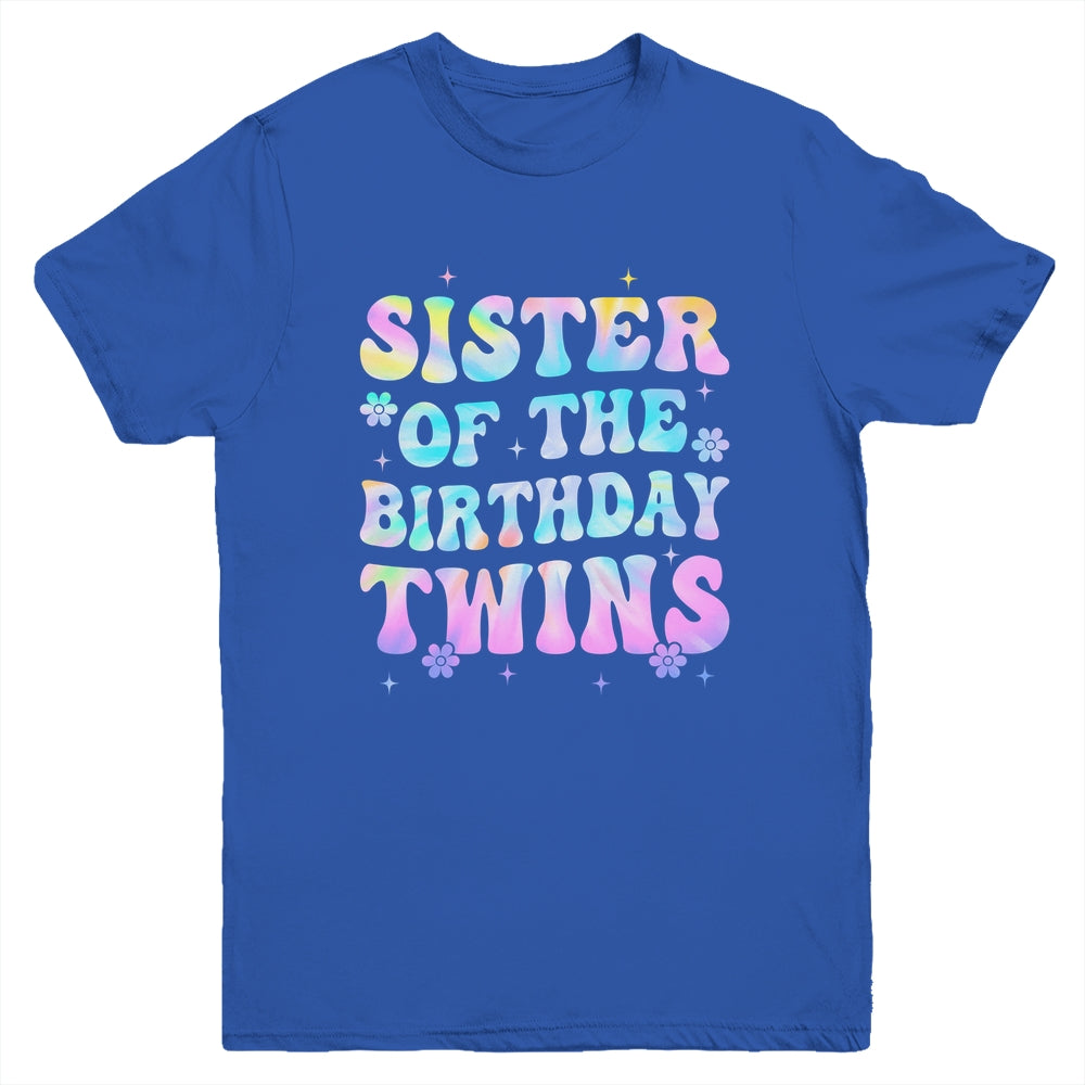Sister Of The Birthday Twins Girls Kids Party Retro Bday Youth Shirt | teecentury