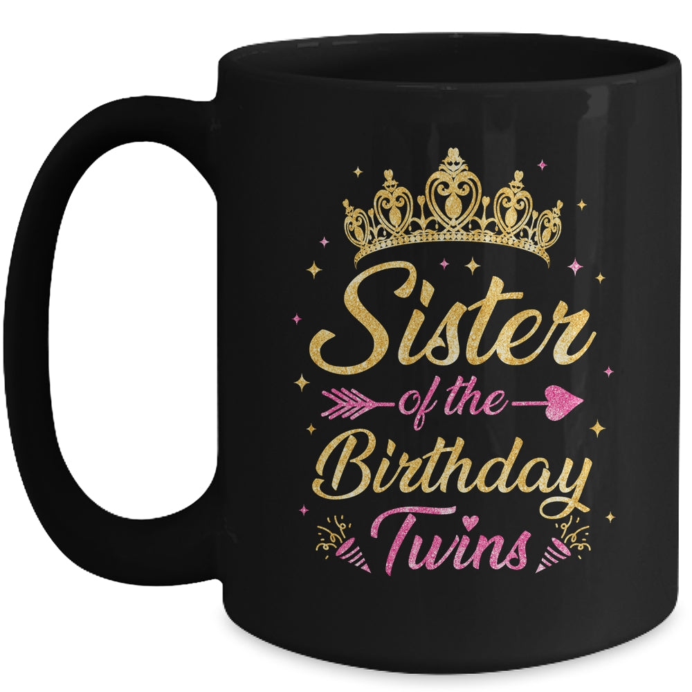 Sister Of The Birthday Twins Kids Party Birthday Twins Mug | teecentury
