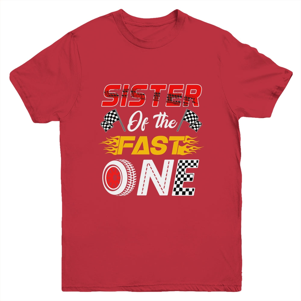 Sister Of The Fast One 1st Birthday Race Car Family Youth Shirt | teecentury
