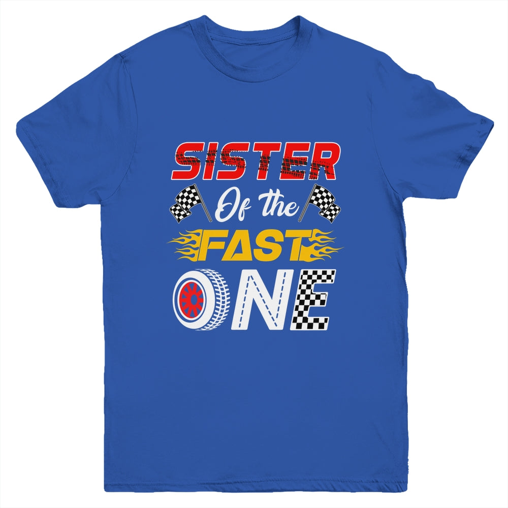 Sister Of The Fast One 1st Birthday Race Car Family Youth Shirt | teecentury