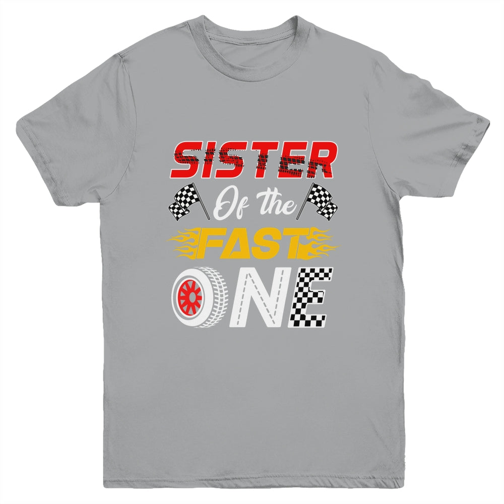 Sister Of The Fast One 1st Birthday Race Car Family Youth Shirt | teecentury