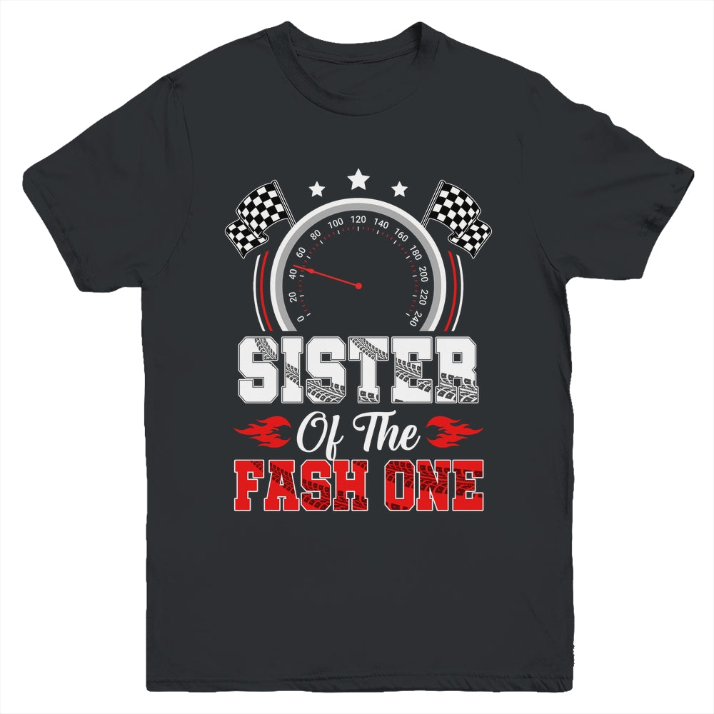 Sister Of The Fast One 1st Birthday Racing Car Family Youth Shirt | teecentury