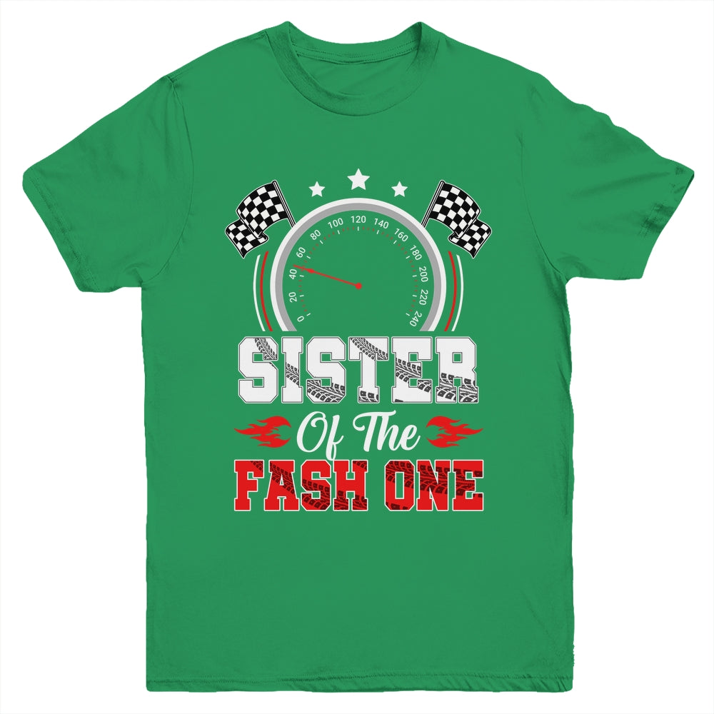 Sister Of The Fast One 1st Birthday Racing Car Family Youth Shirt | teecentury