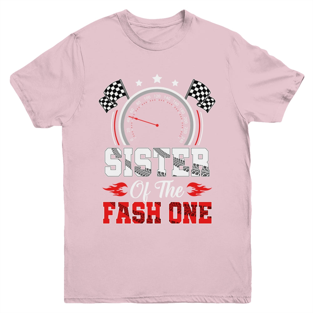 Sister Of The Fast One 1st Birthday Racing Car Family Youth Shirt | teecentury