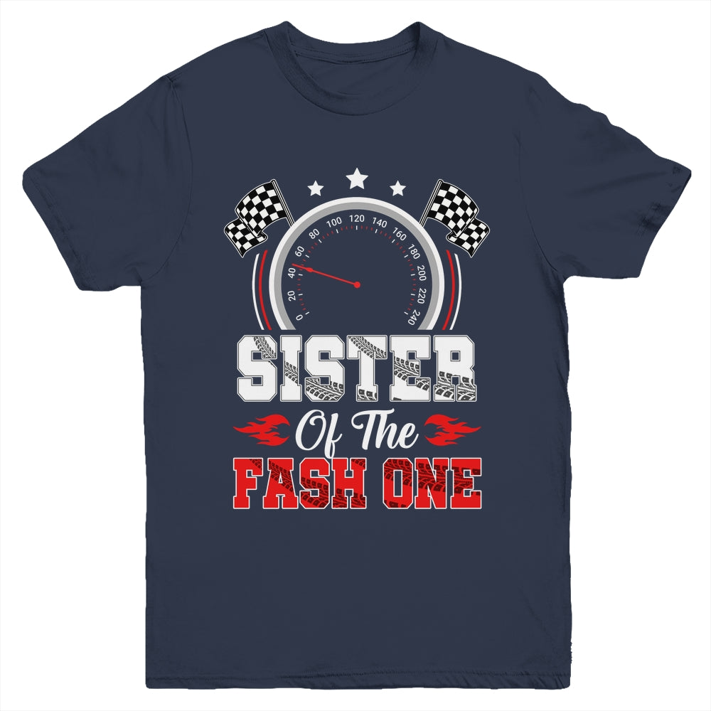 Sister Of The Fast One 1st Birthday Racing Car Family Youth Shirt | teecentury