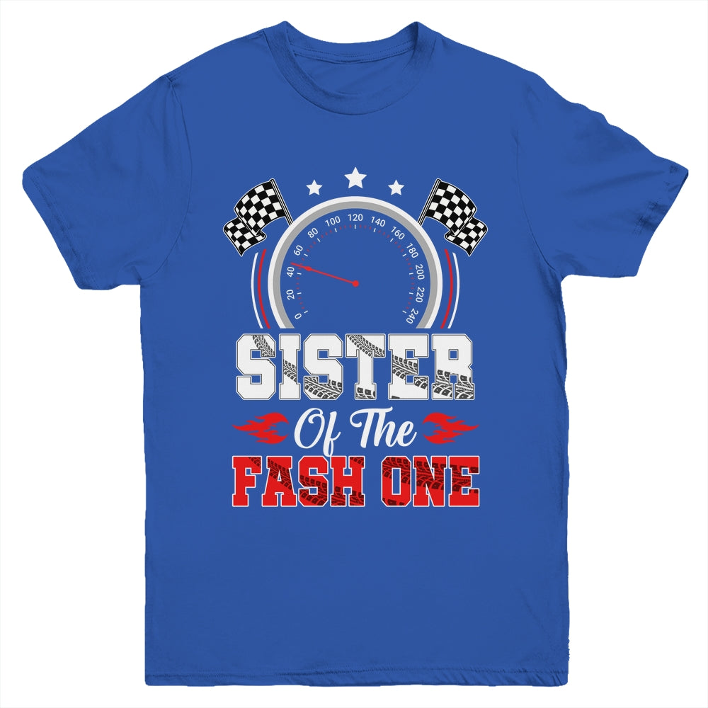 Sister Of The Fast One 1st Birthday Racing Car Family Youth Shirt | teecentury